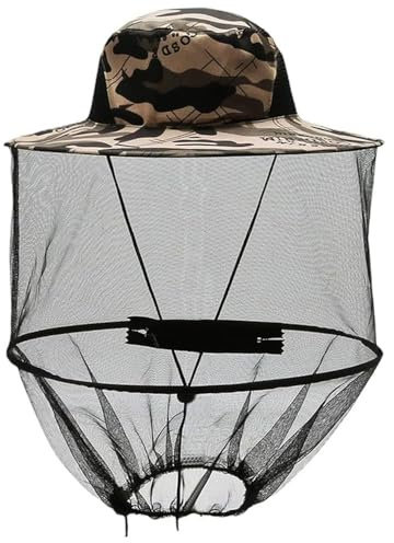 YANGWEN Chapeau Moustiquaire, Chapeau Anti-moustiques,Chapeau d'apiculteur avec Voile,Filet Repoussant Les Insectes,Chapeau de Peche a la Mouche pour Voyage,Camping