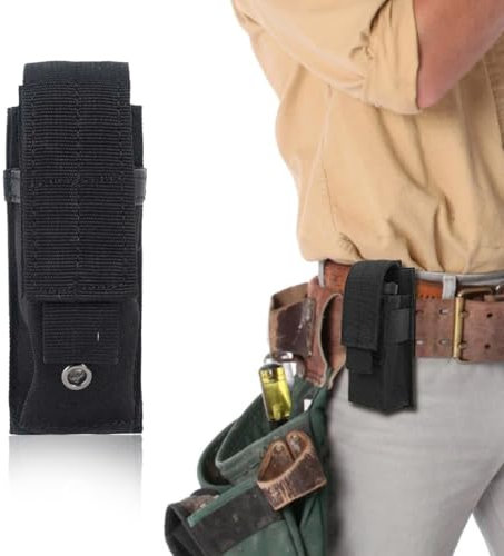 COYUN 1 Pcs Porte Lampe Tactique, Nylon Noir pour Chasse, Tactical Molle Flashlight Case, Camping et Randonnée en Plein Air, Porte Lampe Tactique, Support de Poche - Équipement de Qualité Supérieure