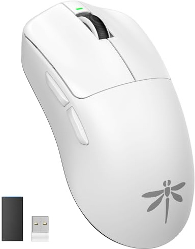 VGN Dragonfly F1 Pro Max Wireless Gaming Mouse, 130h Playtime Long Endurance, 55g Lightweight, PAW3395 26K DPI Flagship Sensor, 4000Hz Polling Rate Supported, Low Latency Esports Peripherals, White
