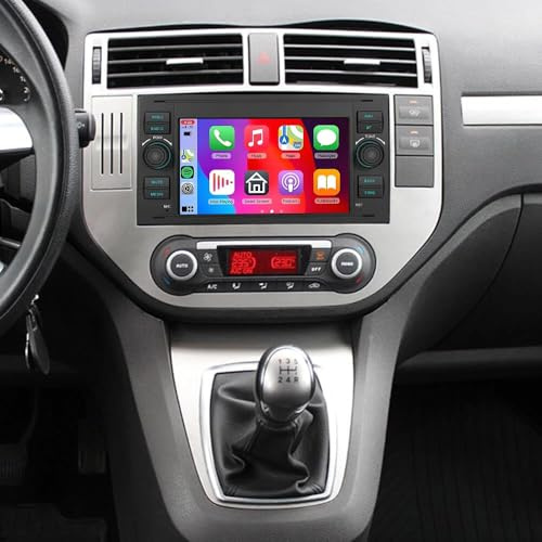 7 Android 14 Bilstereo 2 Din för Ford Kuga MK1 2008-2012, 2+64G Touchscreen Headunit GPS Navigation Bluetooth Radio med kabellosem Carplay Android Rückfahrkamera WiFi FM/RDS Mirror Link SWC