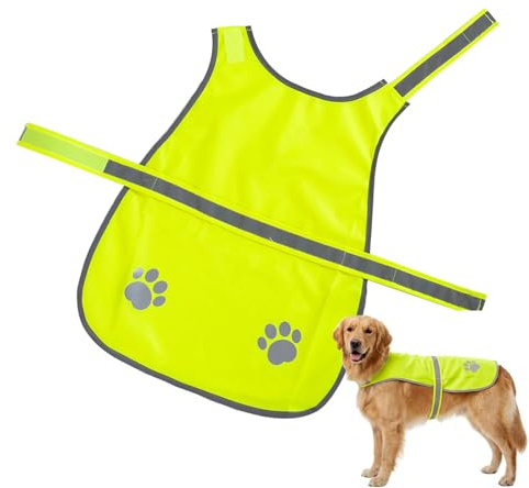 Giubbotto di sicurezza per cani, riflettente, regolabile, ad alta visibilità, gilet di sicurezza per cani, per escursioni all'aperto, caccia di notte, pioggia scura, sole, auto, bicicletta