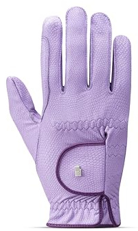 Roeckl Sports Lona - Guante de equitación para mujer, color morado 7,5
