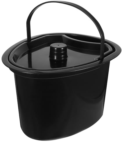 Healeved Orinal Cómodo y Conveniente de Plástico de 5l con Tapa y Material Resistente con Diseño Contorneado para Pacientes y Niños para Uso Doméstico y Hospitalario