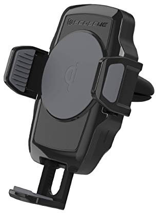 Scosche - Wireless Car Charger I Universal Support I Charges Devices with Qi Technology I Safe and Stable Support I Quick Charge - Black