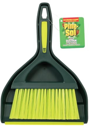 Pine-Sol Mini Dustpan and Brush Set | Nesting Snap-On Design | Portable, Compact Dust Pan and Hand Broom for Cleaning, Green