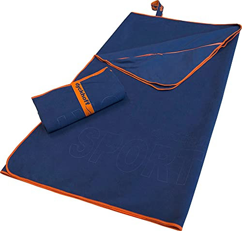 Dyckhoff Sporttuch Microfaser dunkelblau Größe 60x120 cm mit Reißverschlusstasche und Schlaufe