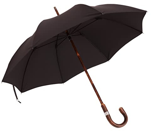 The London Umbrella - Crafted From A Single Piece Of English Chestnut - Black