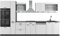 Vicco Küchenzeile R-Line, Weiß Landhaus/Anthrazit, 350 cm mit Hochschrank, ohne Arbeitsplatte