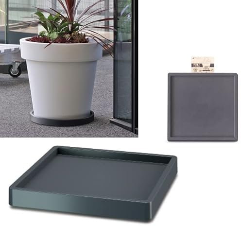 rg-vertrieb Blumenuntersetzer Untersetzer Pflanzenuntersetzer Pflanzenroller Rolluntersetzer mit Rand für Blumenkübel Blumentopf (Quadrat 370, Anthrazit)