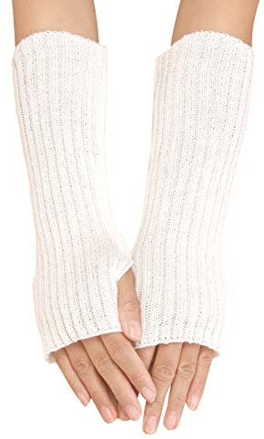 liangp Halb Fingerhandschuhe Handgelenk Fingerlose gestrickte Cosplay Arm Armstulpen Dehnbare Strickhandschuhe Schwarz Lange Bein Handwärmer Kawaii Länge