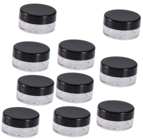 minkissy 10pièces Flacons Cosmétiques Noirs Pour Crème Visage Shampooing Pots De Voyage Plastique Petits Et Légers Set De Bouteilles Pour Toilette Et Maquillage