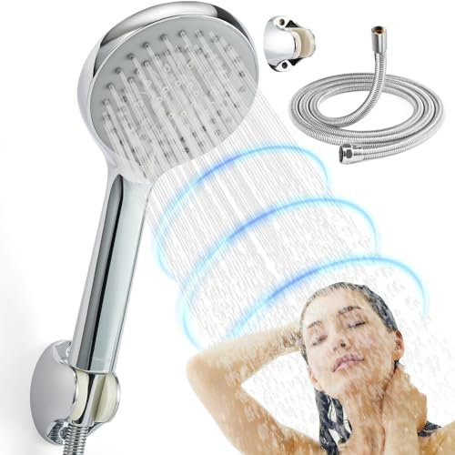 Shower Head 1.65M Hose High Pressure Increase - Power, OkayBath Premium Set, 5 Spray Modes Satisfy All Family Members Needs