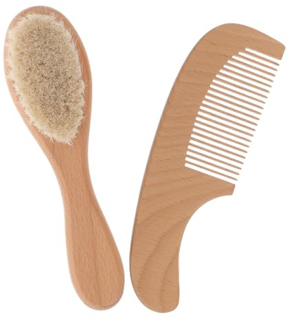 Ensemble de Brosse à Cheveux de Toilettage pour Bébé en Bois, 1 Set