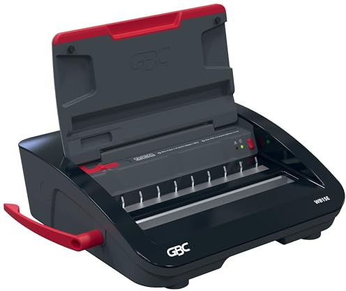 GBC WireBind WB15E Electric Binding Machine - Binds 125 A5/A4 Sheets, Electric Punch with Anti-Jam LED, Punches 15 Sheets, Black/Silver, 4410066
