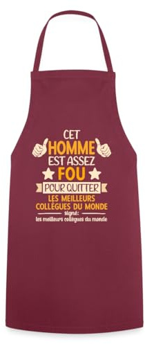 Spreadshirt Départ Collègue de Travail Retraite Cadeau Humoristique Tablier Cuisine, taille unique, bordeaux