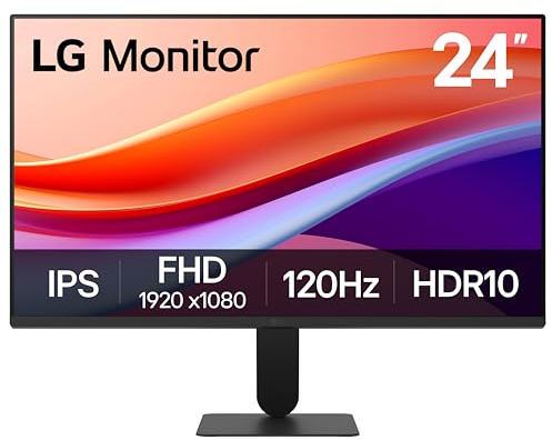 LG 24U411A-B 24-inch Full HD (1920 x 1080) IPS Computer Monitor, 120Hz, HDR10, Reader Mode, Flicker Safe, HDMI, Slim Stand Base, Black