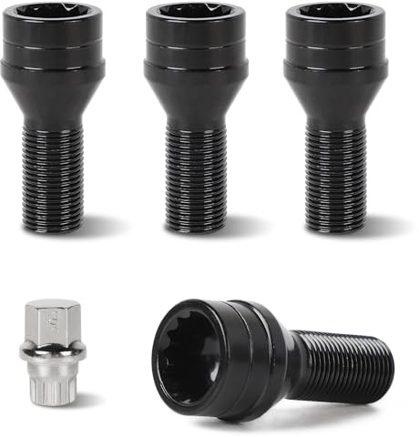 EFUTURETIME 4 x Bulloni Antifurto per Ruote M14 x 1,25 mm Bullone Ruota con un Dado di Sicurezza Compatibili con B-M-W & Mini (OE: 36136776076)