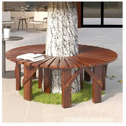 BZJPRFC Banco De Árbol Envolvente, Banco Circular For Jardín Exterior, Silla De Patio Sin Respaldo, Fácil De Montar, Capacidad De 400 Kg, For Patio Trasero.