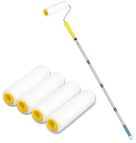 ACEBON Rullo di Vernice 23 cm con 4 Fodere in Microfibra, rullo telescopico per pittura, multifunzione, per pareti e soffitti (Rullo di Vernice)