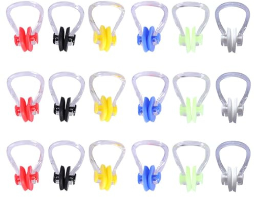 Alipis Clip Nasali Impermeabili per Nuoto in Silicone Morbido Protezione per Naso Set da 20 Pezzi Multicolore per Nuotatori e attività in Piscina