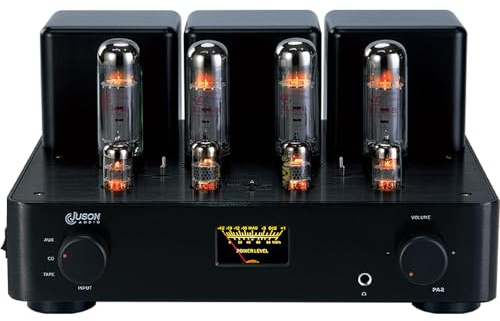 Juson Audio PA2 EL34 Push-Pull Vacuum Full Tube Amplifier Integrated HiFi Amp with Headphone Output, Triode & Ultralinear Mode for Audiophiles