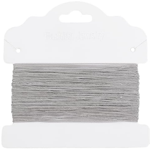 Beebeecraft Catena A Maglie Incrociate in Argento da 65.6 Piede 1mm 304 Maglie in Acciaio Inossidabile Saldate per Collane Lunghe Rotoli per La Creazione di Gioielli Pendenti Braccialetti