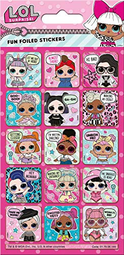 Paper Projects L.O.L. Surprise! Glitzernde wiederverwendbare Belohnungsaufkleber, offizielles Lizenzprodukt, wiederverwendbar auf nicht-porösen Oberflächen, 19,5 cm x 9,5 cm