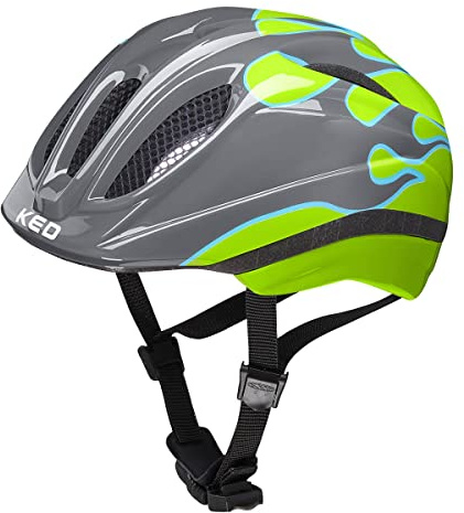 KED Jungen Hjelm meggy original Fahrradhelm, grau/grün, M (52-58cm) EU