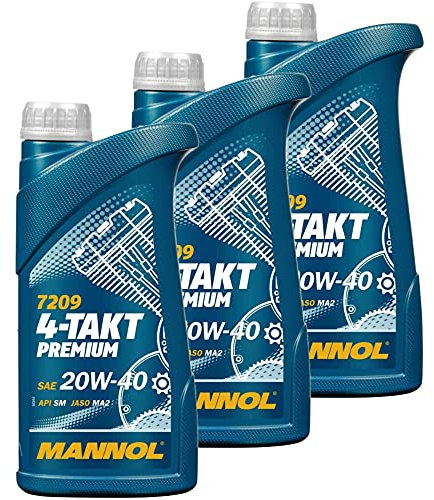 QR-Parts Set 85457788 MN7209-1 3x MANNOL 1 Liter 7209 4-Takt Premium Motorradöl API SM JASO MA2