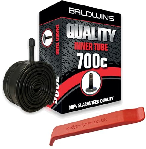 Baldwins Tubo interior para bicicleta de 700 x 35 C a 45 C con válvula Schrader y palanca de neumático de Baldy