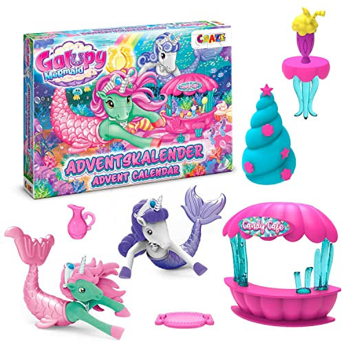 GALUPY MERMAID Spielzeug Adventskalender Kinder - Einhorn Adventskalender Mädchen, Spielzeug Kalender mit Exclusivem Figuren & Spielset