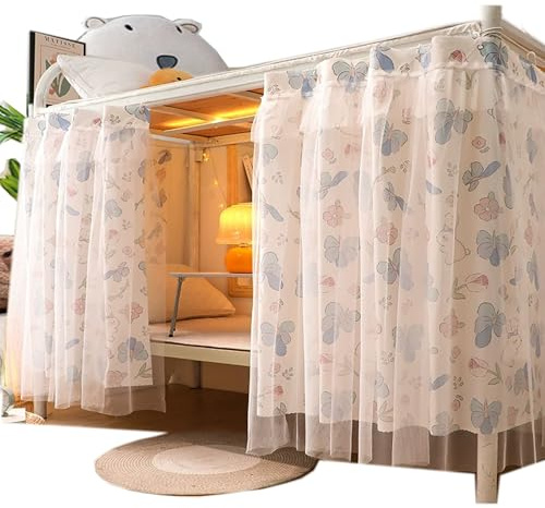 Navhao 2 Panels,Bottom Bunk Bed Curtains Cloth Breathable Bed Canopy Students Curtain Shading Nets for Single Bed
