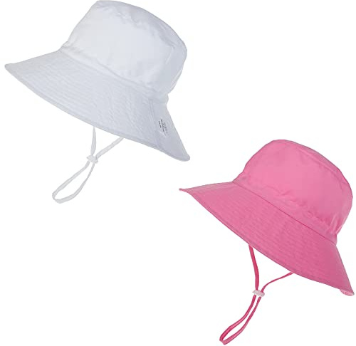 DRESHOW Baby Solhatt Småbarn Solskydd Djurmössa Unisex Sommarhatt med hakrem UPF 50+