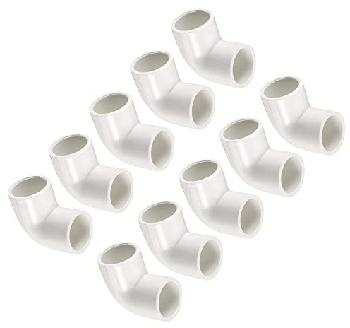 QUARKZMAN 20mm Slip PVC Tuyau Connecteurs x 10 PCS 90 Degré Coude Couplage Tuyau Raccords pour Bâtiment Irrigation Plomberie Installation, [Blanc]