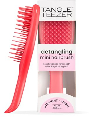 Tangle Teezer Mini Ultimate Detangler – För vått och torrt hår – Detangling Brush för alla hårtyper – Perfekt borste för barn och på resan – Intensiv rosa