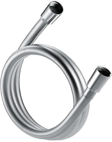 SwissWave - Flexible de Douche Luxe pour Douchette ou Pommeau de Douche - Tuyau de Douche Anti-Torsion, PCV Certifié Eau Potable, Anti-Rayures - Connexion Filetage Femelle 1/8-125 cm