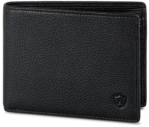 VON HEESEN Leder Geldbörse RFID Schutz I Echtleder Geldbeutel für Damen & Herren I Portemonnaie Brieftasche Wallet Portmonee (Schwarz)