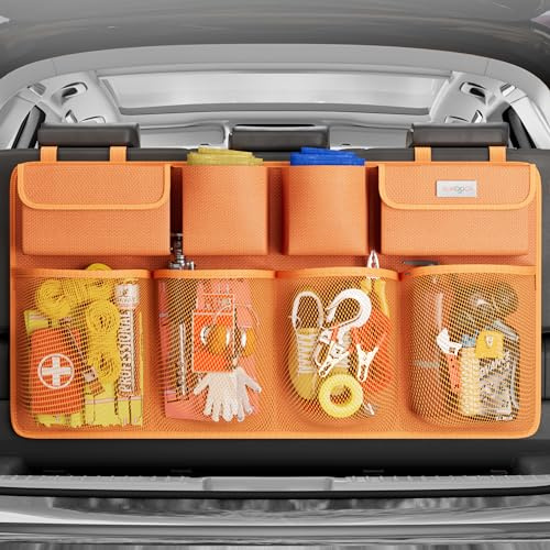 SURDOCA Car Boot Organiser Hanging, Car Interior Accessories, Orange L