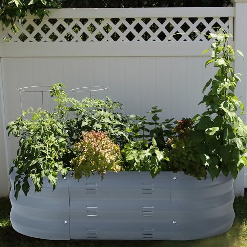 casa.pro Jardinière Surélevée Grande Taille Lit Surélevé Bac à Fleurs Carré Potager Haute Parterre de Jardin Bac de Plantation pour Extérieur Terrasse Balcon Acier Galvanisé 90 x 50 x 25 cm Anthracite