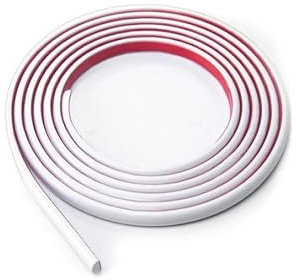 Moulure Décorative Bordure de Carrelage Adhésive Flexible PVC Garniture Murale Bordure de Finition pour Miroir Frames Armoire Plafond (3 Mètres, Blanc)