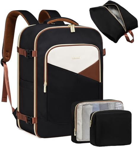 LOVEVOOK Handgepäck Rucksack Flugzeug, 40L Reiserucksack Damen Wasserdicht Laptop 17 Zoll Herren Travel Backpack Reise Geschäftsreise Business Wandern Weekend