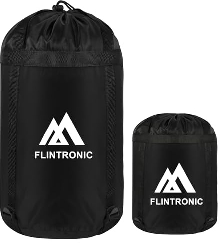 flintronic Compression Stuff Sack for Sleeping Bag, Lightweight Waterproof Compact Stuff Sack, Compression Bag with Ripstop Fabric, Storage Bag with Drawstring Closure for Camping, Hiking, XL