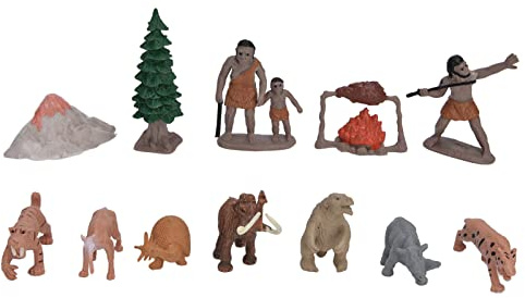 ZLXCAOB Figurine Historique PVC Toy Set réaliste de la scène de la Vie préhistorique Figures des Ornements Animaux pour Enfants