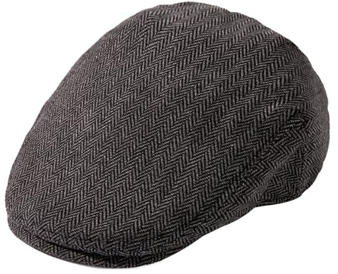 TOP-EX Wool Flat Newsboy Baker Boy Cap for Men 95575 Herringbone Grey L