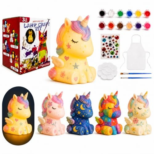Paint Your Own Unicorn Lamp Kit Gifts for Girls Arts and Crafts for Kids