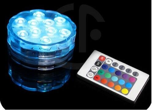 LED Light Puck or Pod Dimmable Remote Control LED Submersible Lights Set -Battery Operated; RGB Color Change,Waterproof for Ultimate Frisbee, Beersbie, Kan Jam, Cornhole, Games (2 Pucks and Remotes)