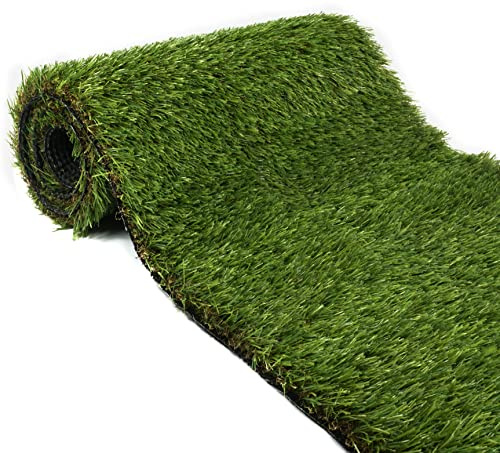 VViViD Realistic Artificial Grass, Lush Green Durable and Low Maintenance for Patios, Lawns, Gyms, Backyard Decor, Synthetic Fake Turf (8ft x 40 Inch Roll)