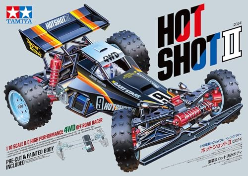 TAMIYA 58737 1:10 RC Hotshot II (2024) 4WD - Remote Controlled Car, Vehicle, Model Building, Assembly, Hobby, RC Kit, Unpainted