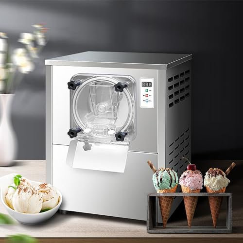 Sorbetière Au Yaourt Glacé, Machine À Crème Glacée Bureau 5L Avec Port Décharge Automatique Et Déflecteur En Acier Inoxydable,temps Production Réglable 20-30min Et Sortie 12-20L/H, Pour Magasin