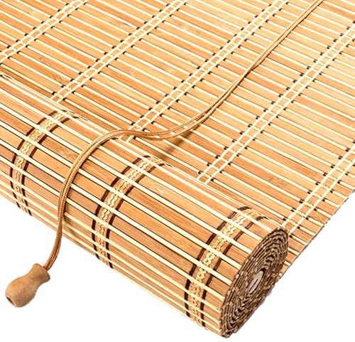 80x160cm Tenda a Rullo in Bambù Naturale,Tenda a Pacchetto in Bambù per Interni, Tende Avvolgibili Traspiranti,Tende Da Finestra Tessuto a Mano,Veneziane per Finestre,Per Giardino/Veranda